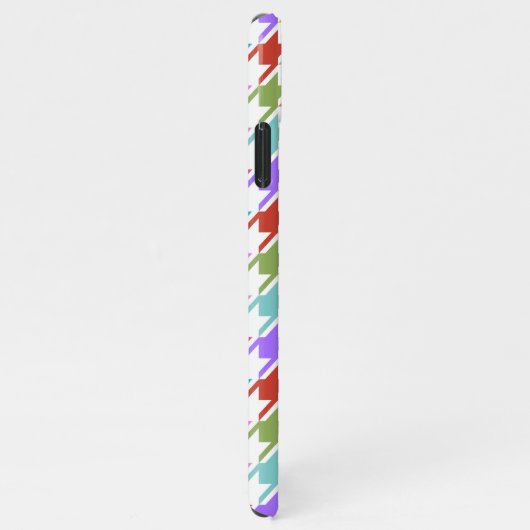 Houndstooth Multicolor+White Pattern iPhone Hoesje (Rechterkant)