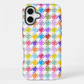 Houndstooth Multicolor+White Pattern iPhone Hoesje (Achterkant)