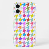 Houndstooth Multicolor+White Pattern iPhone Hoesje (Achterkant)
