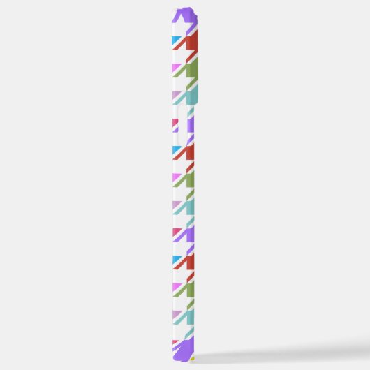 Houndstooth Multicolor+White Pattern iPhone Hoesje (Rechterkant)