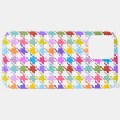 Houndstooth Multicolor+White Pattern iPhone Hoesje (Achterkant horizontaal)