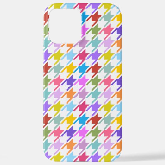 Houndstooth Multicolor+White Pattern iPhone Hoesje (Achterkant)