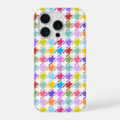 Houndstooth Multicolor+White Pattern iPhone Hoesje (Achterkant)