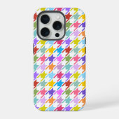Houndstooth Multicolor+White Pattern iPhone Hoesje (Achterkant)