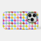 Houndstooth Multicolor+White Pattern iPhone Hoesje (Achterkant horizontaal)