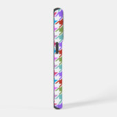 Houndstooth Multicolor+White Pattern iPhone Hoesje (Rechterkant)