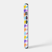 Houndstooth Multicolor+White Pattern iPhone Hoesje (Linkerkant)