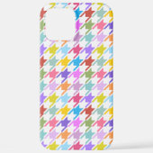 Houndstooth Multicolor+White Pattern iPhone Hoesje (Achterkant)