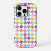 Houndstooth Multicolor+White Pattern iPhone Hoesje (Achterkant)