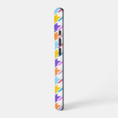 Houndstooth Multicolor+White Pattern iPhone Hoesje (Linkerkant)