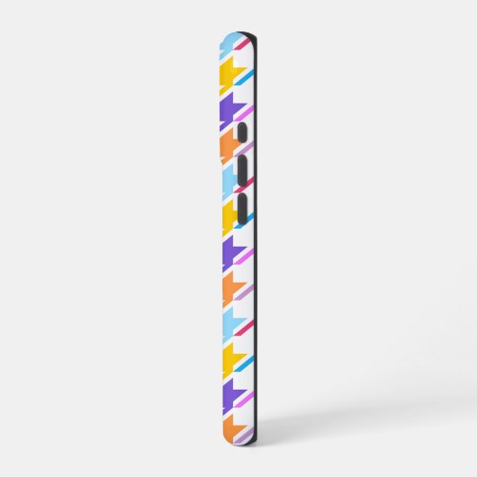 Houndstooth Multicolor+White Pattern iPhone Hoesje (Linkerkant)