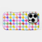 Houndstooth Multicolor+White Pattern iPhone Hoesje (Achterkant horizontaal)