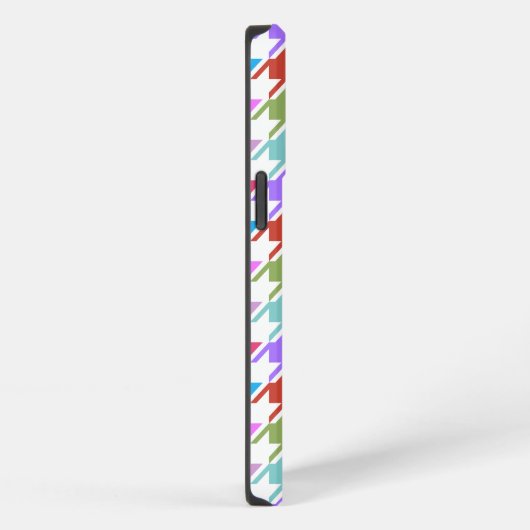 Houndstooth Multicolor+White Pattern iPhone Hoesje (Rechterkant)