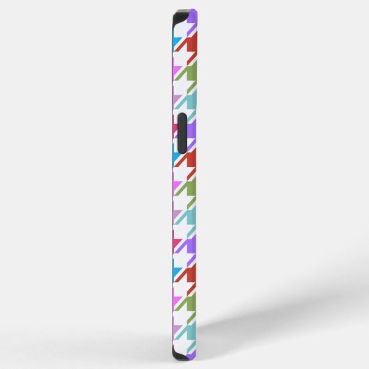 Houndstooth Multicolor+White Pattern iPhone Hoesje (Rechterkant)