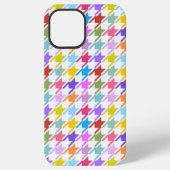 Houndstooth Multicolor+White Pattern iPhone Hoesje (Achterkant)