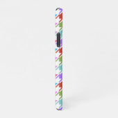 Houndstooth Multicolor+White Pattern iPhone Hoesje (Rechterkant)