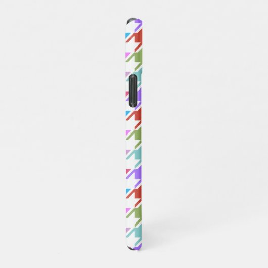 Houndstooth Multicolor+White Pattern iPhone Hoesje (Rechterkant)
