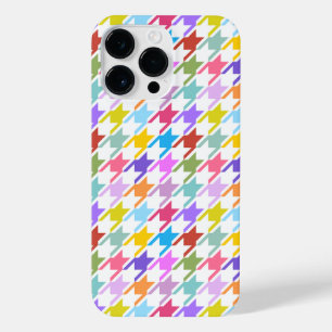 Houndstooth Multicolor+White Pattern iPhone 14 Pro Max Hoesje
