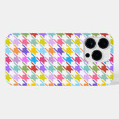 Houndstooth Multicolor+White Pattern iPhone Hoesje (Achterkant horizontaal)