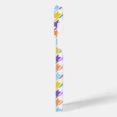 Houndstooth Multicolor+White Pattern iPhone Hoesje (Linkerkant)