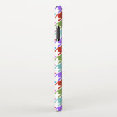 Houndstooth Multicolor+White Pattern iPhone Hoesje (Rechterkant)