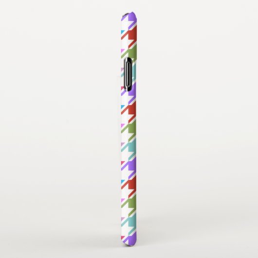 Houndstooth Multicolor+White Pattern iPhone Hoesje (Rechterkant)
