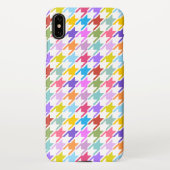 Houndstooth Multicolor+White Pattern iPhone Hoesje (Achterkant)