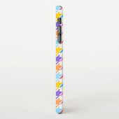 Houndstooth Multicolor+White Pattern iPhone Hoesje (Linkerkant)