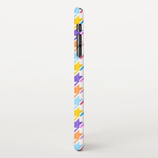 Houndstooth Multicolor+White Pattern iPhone Hoesje (Linkerkant)