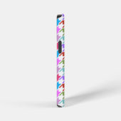 Houndstooth Multicolor+White Pattern iPhone Hoesje (Rechterkant)