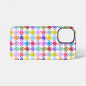Houndstooth Multicolor+White Pattern iPhone Hoesje (Achterkant horizontaal)