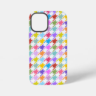 Houndstooth Multicolor+White Pattern iPhone 12 Mini Hoesje