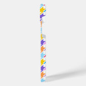 Houndstooth Multicolor+White Pattern iPhone Hoesje (Linkerkant)