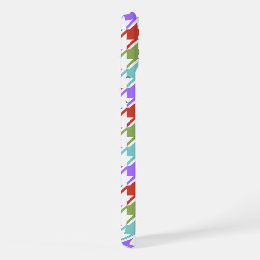 Houndstooth Multicolor+White Pattern iPhone Hoesje (Rechterkant)