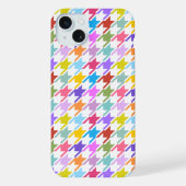 Houndstooth Multicolor+White Pattern iPhone Hoesje (Achterkant)