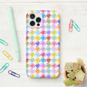 Houndstooth Multicolor+White Pattern iPhone 12 Pro Hoesje
