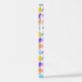 Houndstooth Multicolor+White Pattern iPhone Hoesje (Linkerkant)