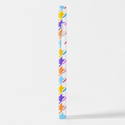 Houndstooth Multicolor+White Pattern iPhone Hoesje (Linkerkant)
