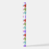 Houndstooth Multicolor+White Pattern iPhone Hoesje (Rechterkant)