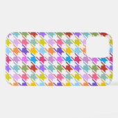 Houndstooth Multicolor+White Pattern iPhone Hoesje (Achterkant horizontaal)
