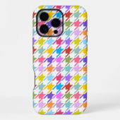 Houndstooth Multicolor+White Pattern iPhone Hoesje (Achterkant)