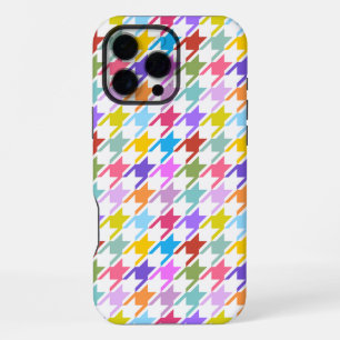 Houndstooth Multicolor+White Pattern iPhone 16 Pro Max Hoesje