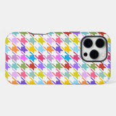 Houndstooth Multicolor+White Pattern iPhone Hoesje (Achterkant horizontaal)