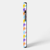 Houndstooth Multicolor+White Pattern iPhone Hoesje (Linkerkant)