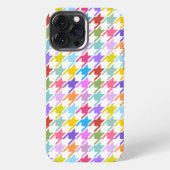 Houndstooth Multicolor+White Pattern iPhone Hoesje (Achterkant)