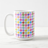 Houndstooth Multicolor+White Pattern Koffiemok (Links)