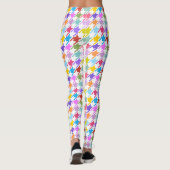 Houndstooth Multicolor+White Pattern Leggings (Achterkant)