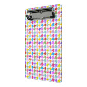Houndstooth Multicolor+White Pattern Mini Klembord (Angled2)