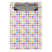 Houndstooth Multicolor+White Pattern Mini Klembord (Voorkant)