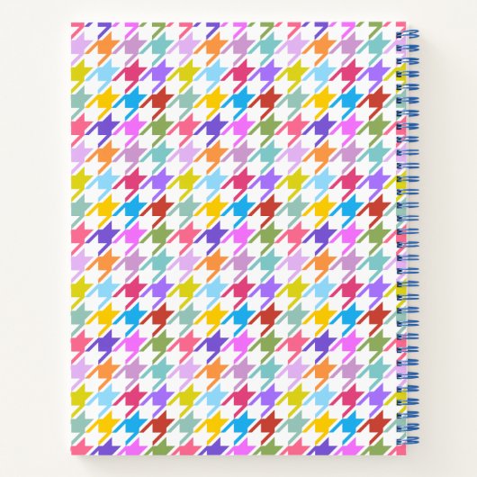 Houndstooth Multicolor+White Pattern Notitieboek (Achterkant)